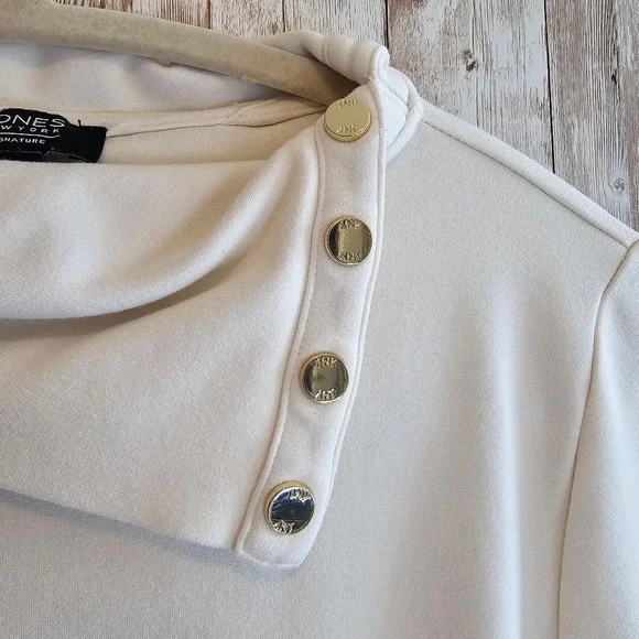 Women's Jones New York Blouse, tunic, S, Off White - Picture 7 of 11